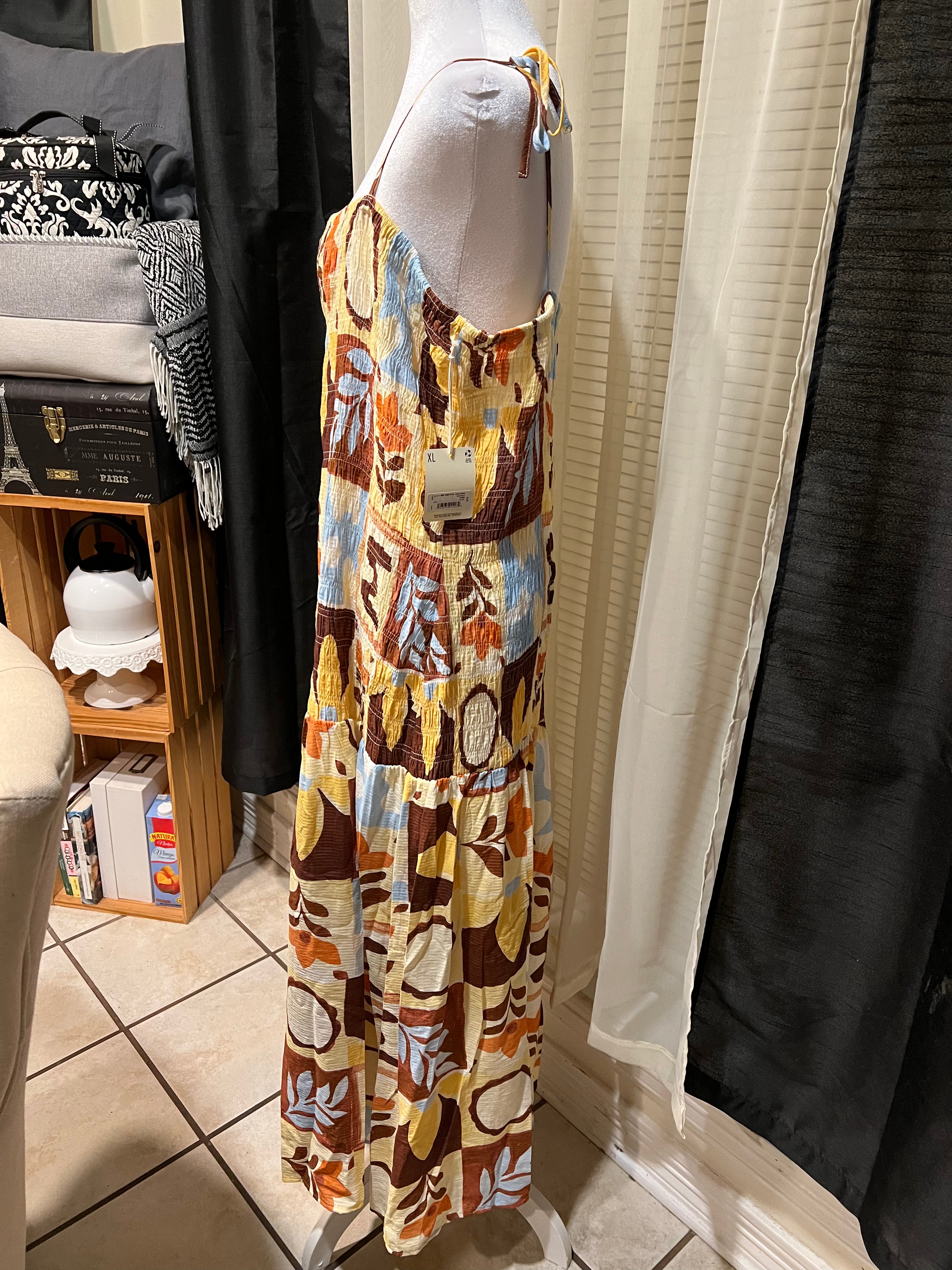a.n.a. brand sleeveless colorful maxi dress