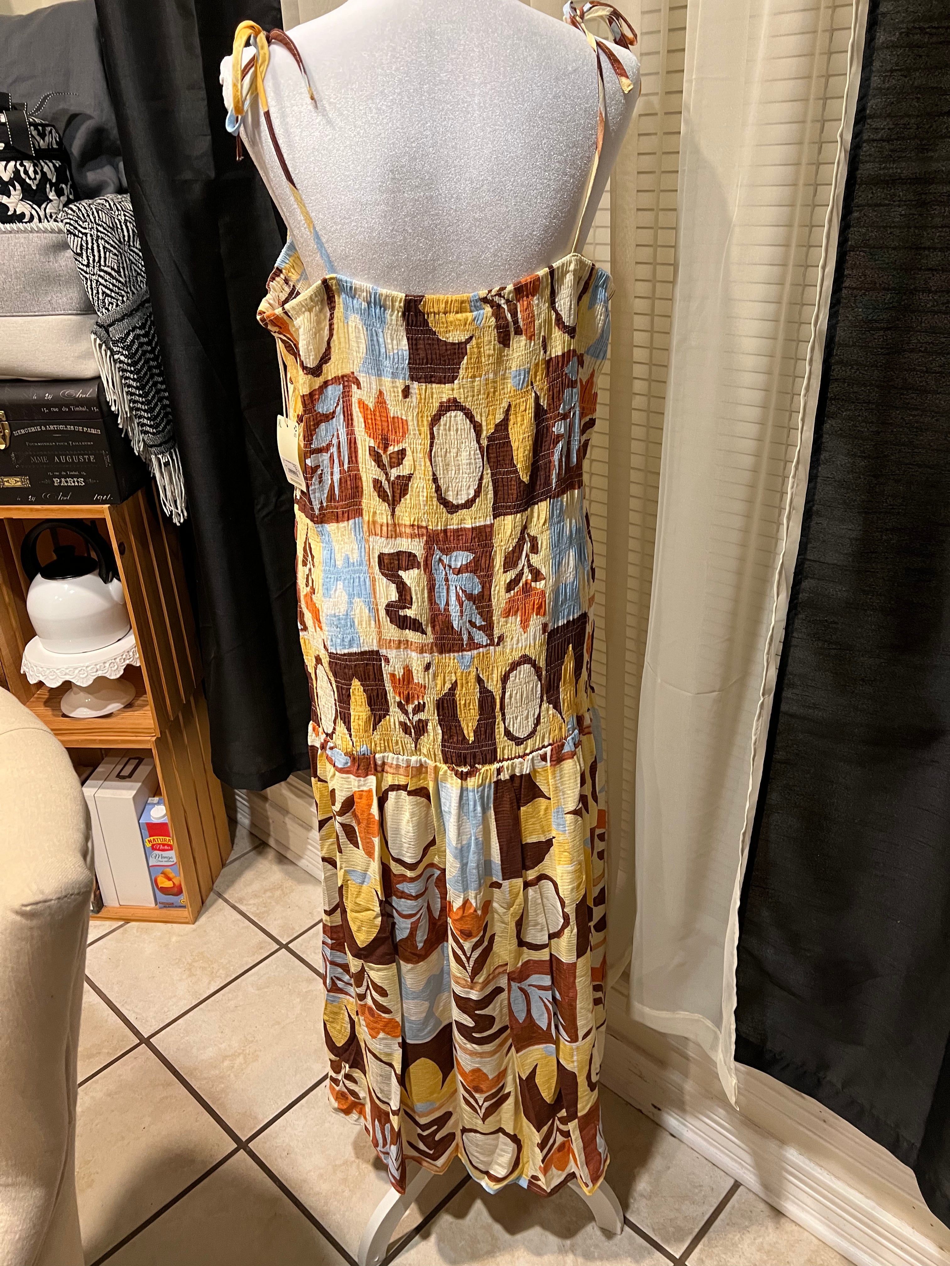 a.n.a. brand sleeveless colorful maxi dress