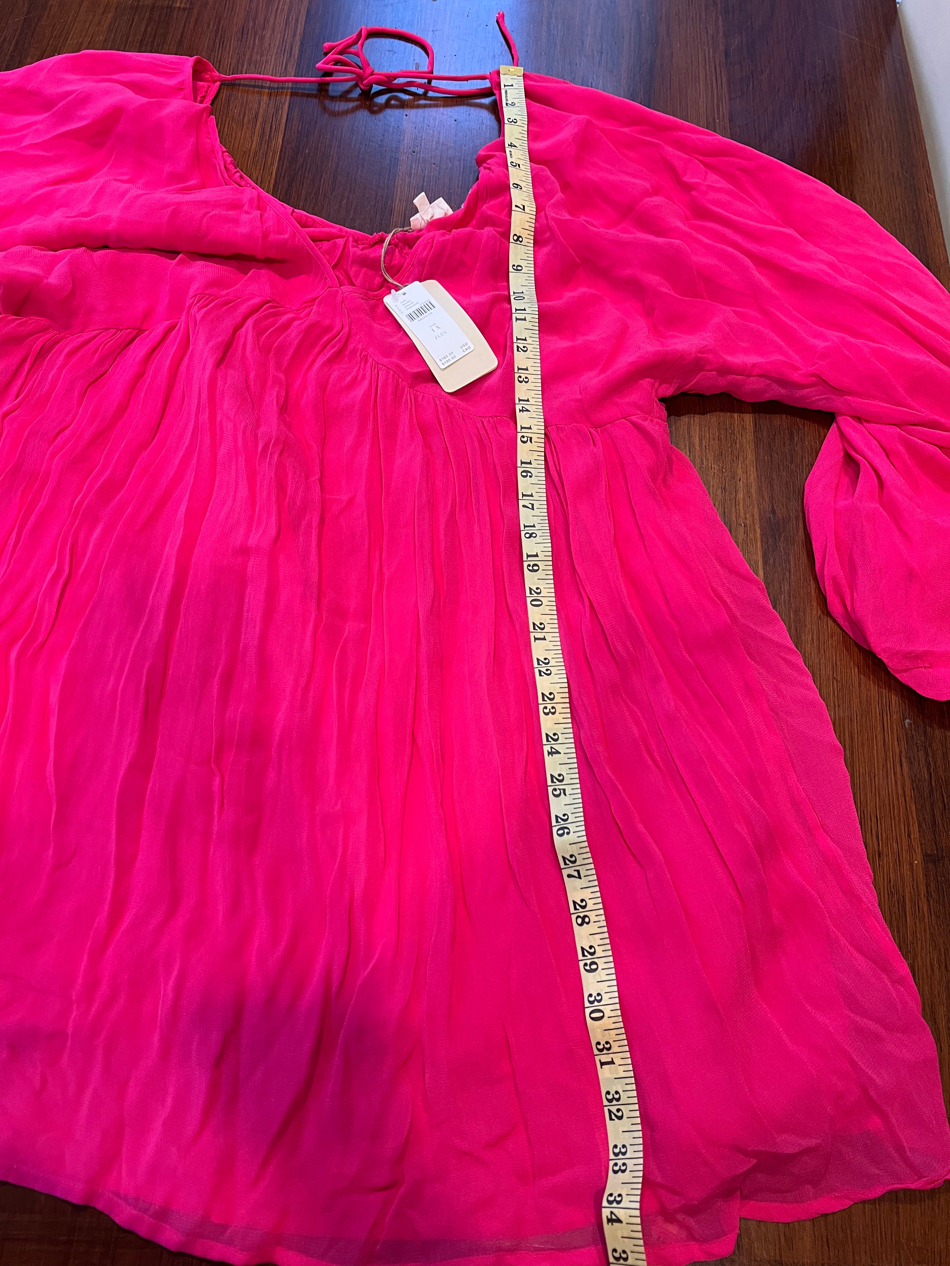 Anthropologie Let Me Be Hot Pink Dress