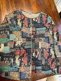 Shana Multicolored Newpaper Print Tunic