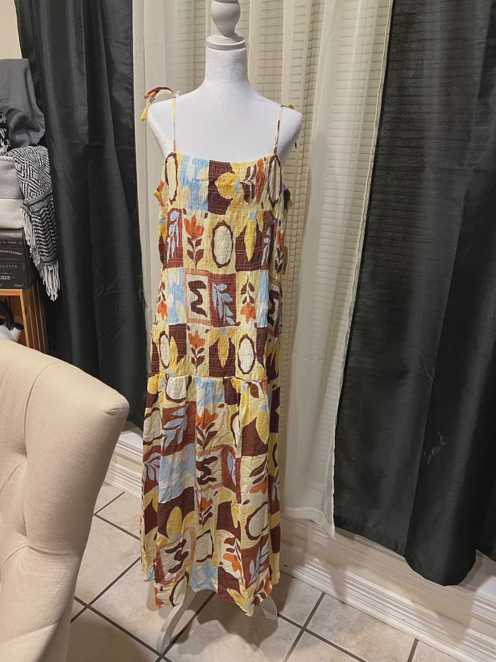 a.n.a. brand sleeveless colorful maxi dress