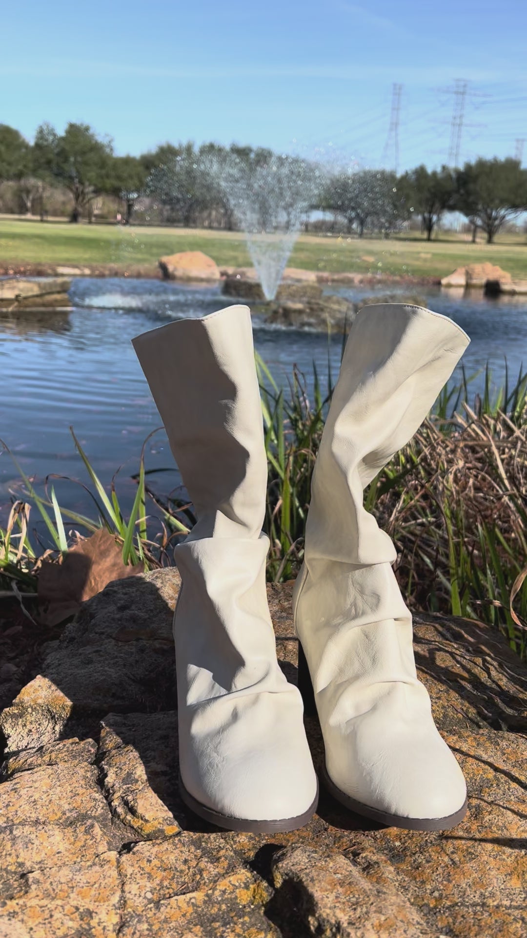 Journee Sequoia White Mid-calf Boots, Women’s Size 10